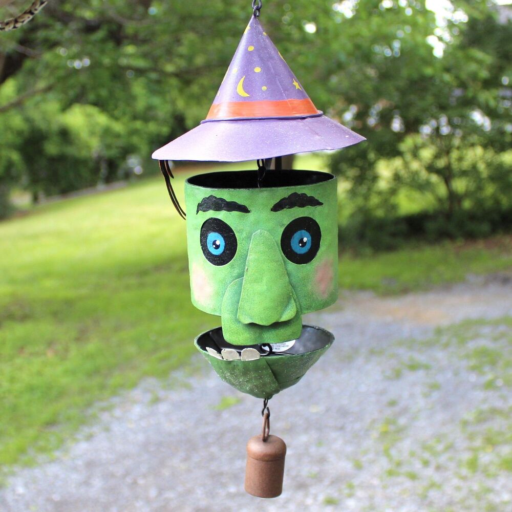 Witch Wind Chimes Halloween hanging decor New Creative metal 15"